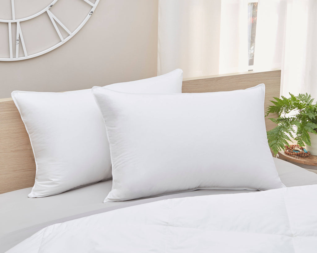 Luxury Goose Down Pillow – Medium Density – Supportive