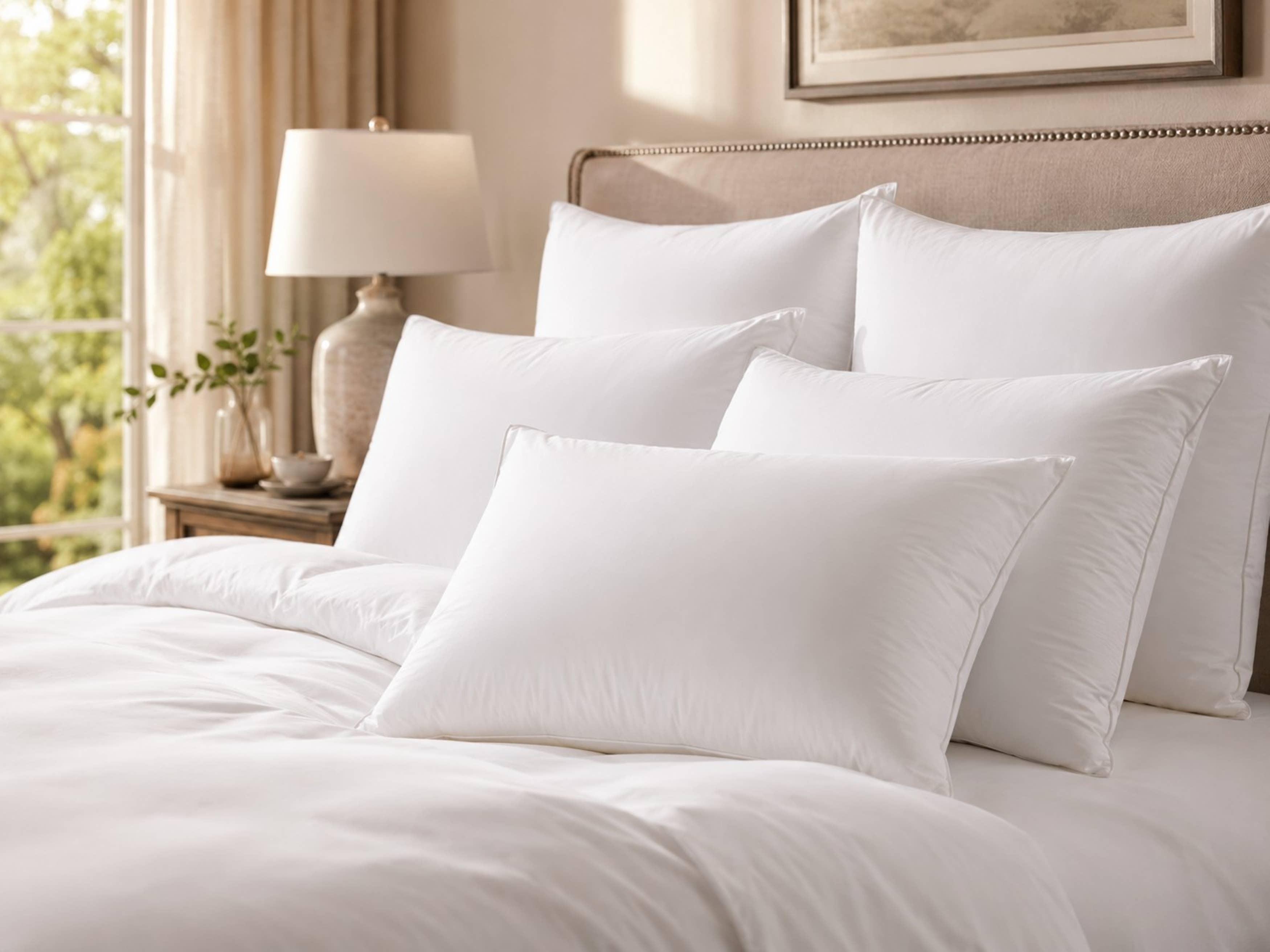 Luxury Goose Down Pillow – Medium Density – Supportive