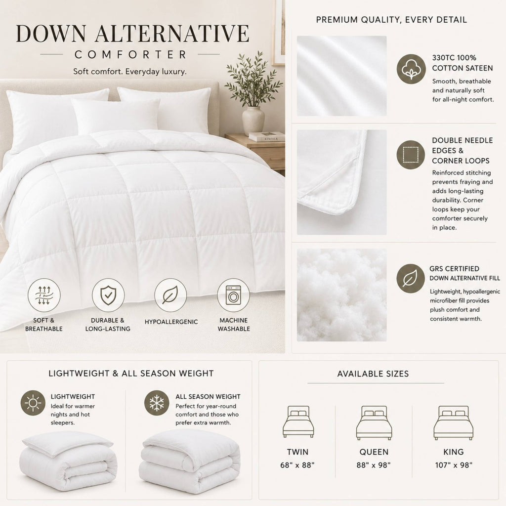 Down Alternative Comforter – All-Season Weight - Breathable
